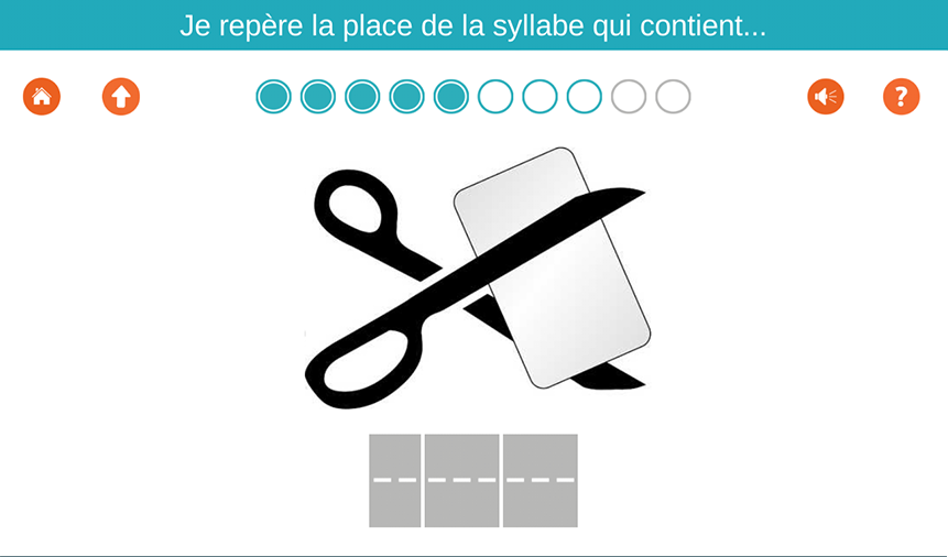 Je repère la place de la syllabe qui contient...